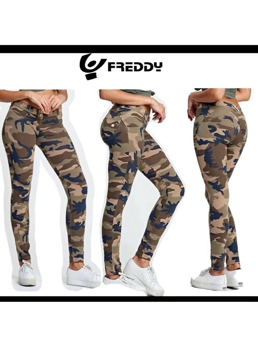 Freddy WR.Up green brown camo legging pants Sz XL NWOT new without tag